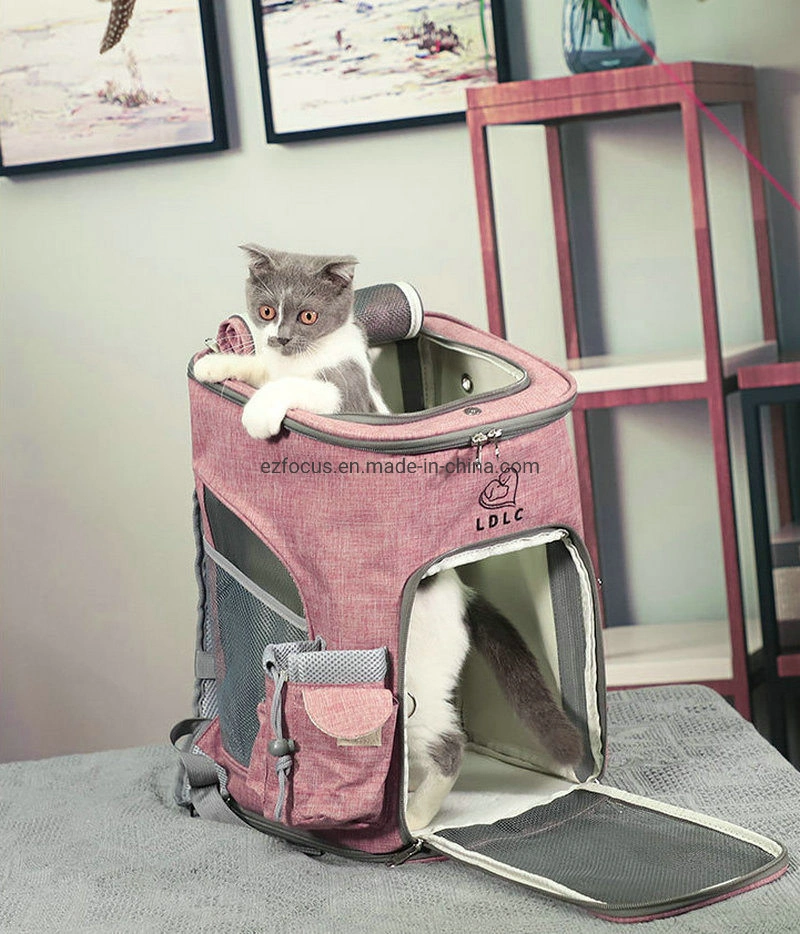 Travel Carrier Cat and Dog Backpack with Open Door and Air Ventilation Net Outdoor Double Entrance Pet Bags Wbb12502