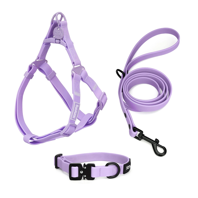Hanyang New Release Many Colors Super Waterproof Dog Harness Puppy Pet Dog PVC Harness PVC Collar Dog Leash
