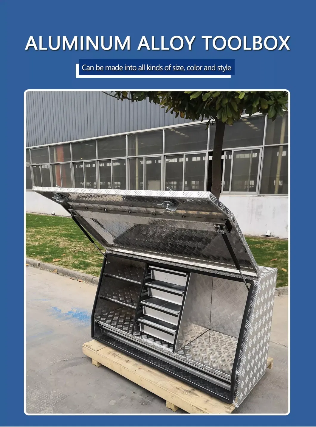 Aluminum Alloy Outdoor Dog Bed with Ute Canopy Tool Box