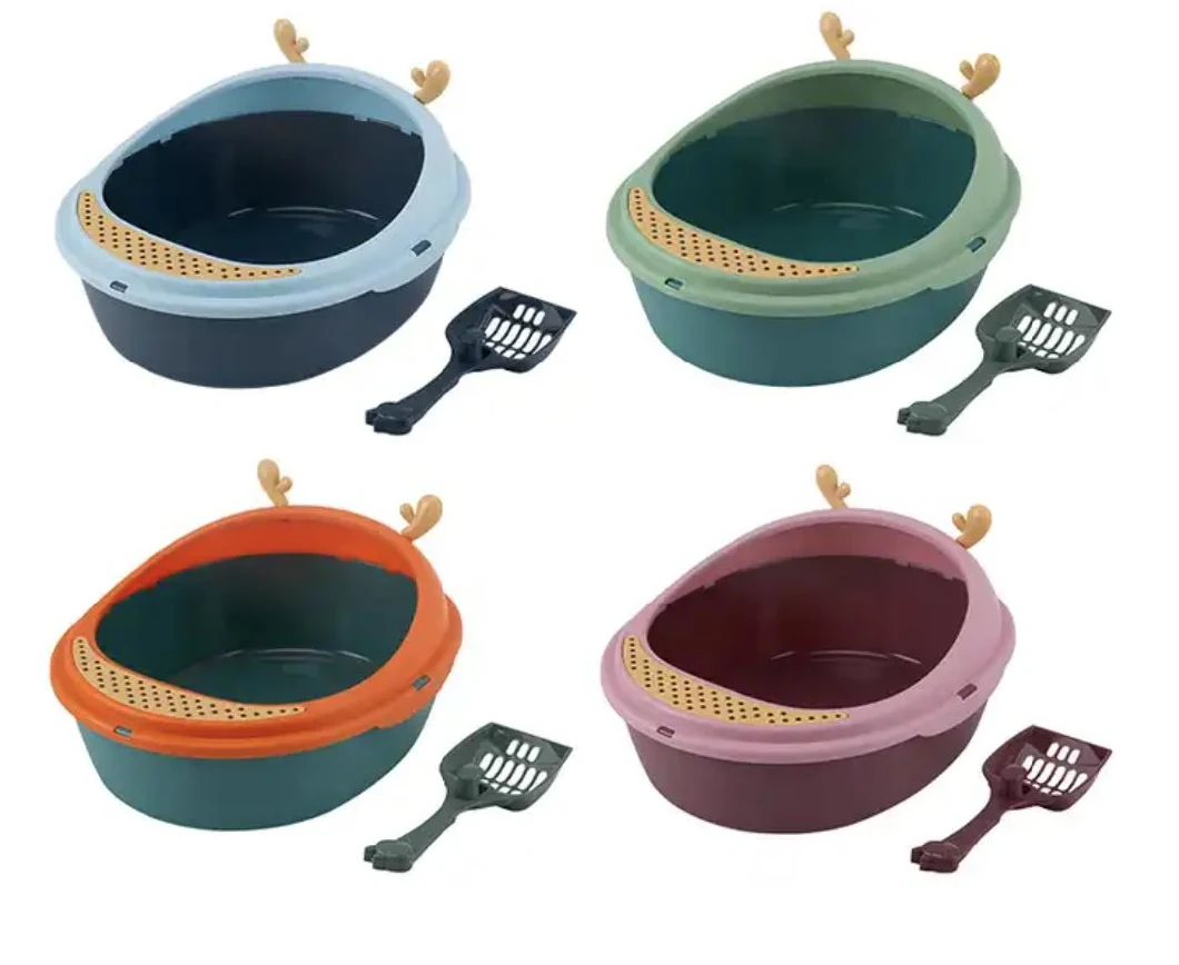 Factory Supply Discount Price Easy to Clean Semi-Closed Cat Litter Box