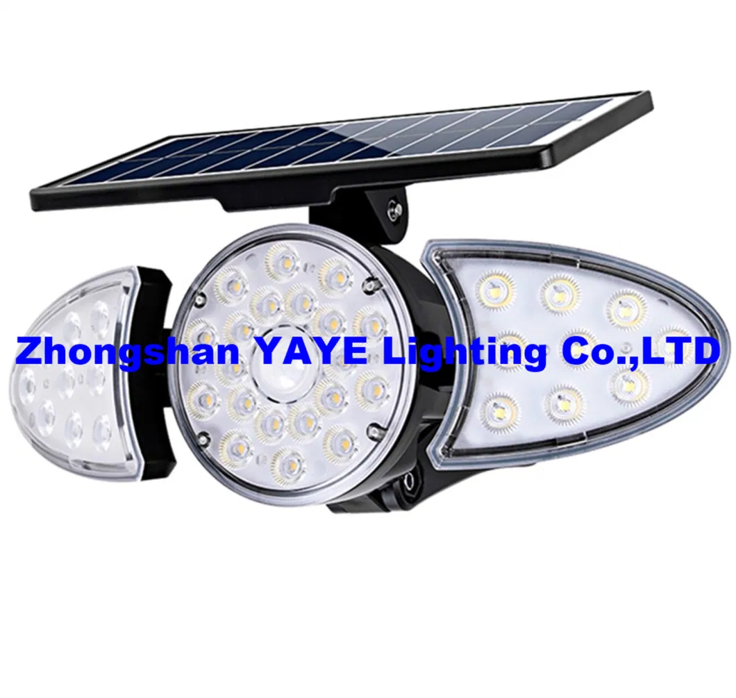 Yaye 2021 Hottest Sell Outdoor Waterproof IP65 Motion Sensor Solar LED Garden Wall Light with Lithium Battery for Home/Office/Path/Courtyard