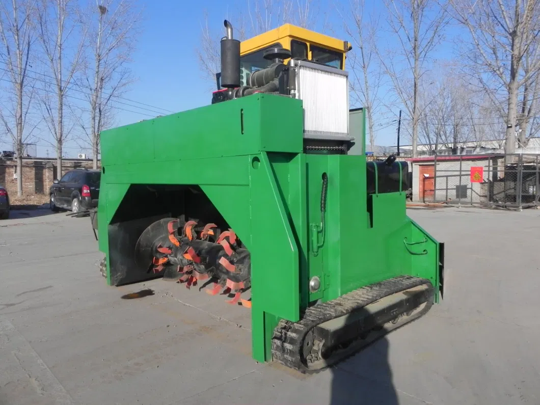 Industrial Food Waste Kitchen Windrow Compost Composting Making Composter Turner Machine