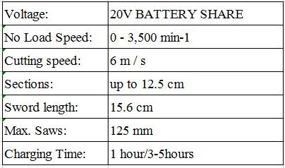 Suntec 20V Max Lithium Chainsaw Power Tool Battery Powered Chain Saws