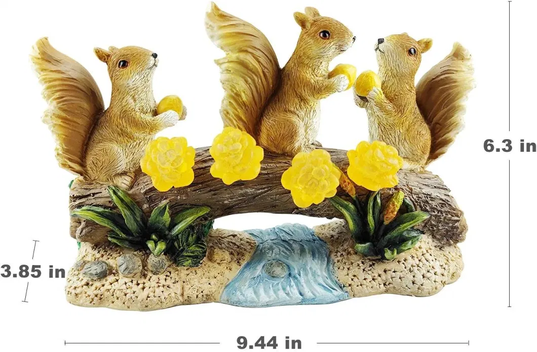 Garden Solar Squirrel Statue for Outdoor Decoration