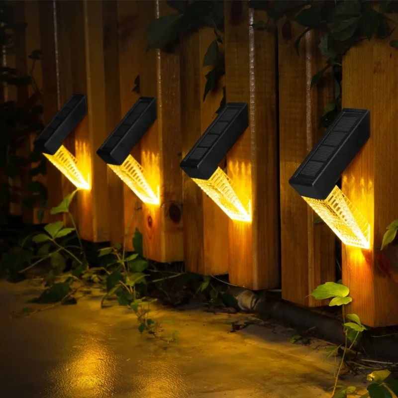 Outdoor Solar Deck Light Sunlight RGB Gradient Decor Stair Fence Right-Angle Lamp