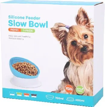 Silicone Pet Feeding Food Water Bowl Slow Feeder Dog Bowls