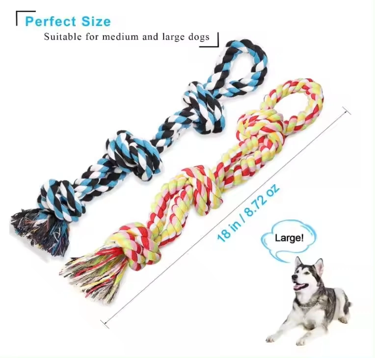 Wholesale Dog Rope Toys Interactive Dental Cleaning Product Colorful Cotton Dog Toys Pet Chew Toy