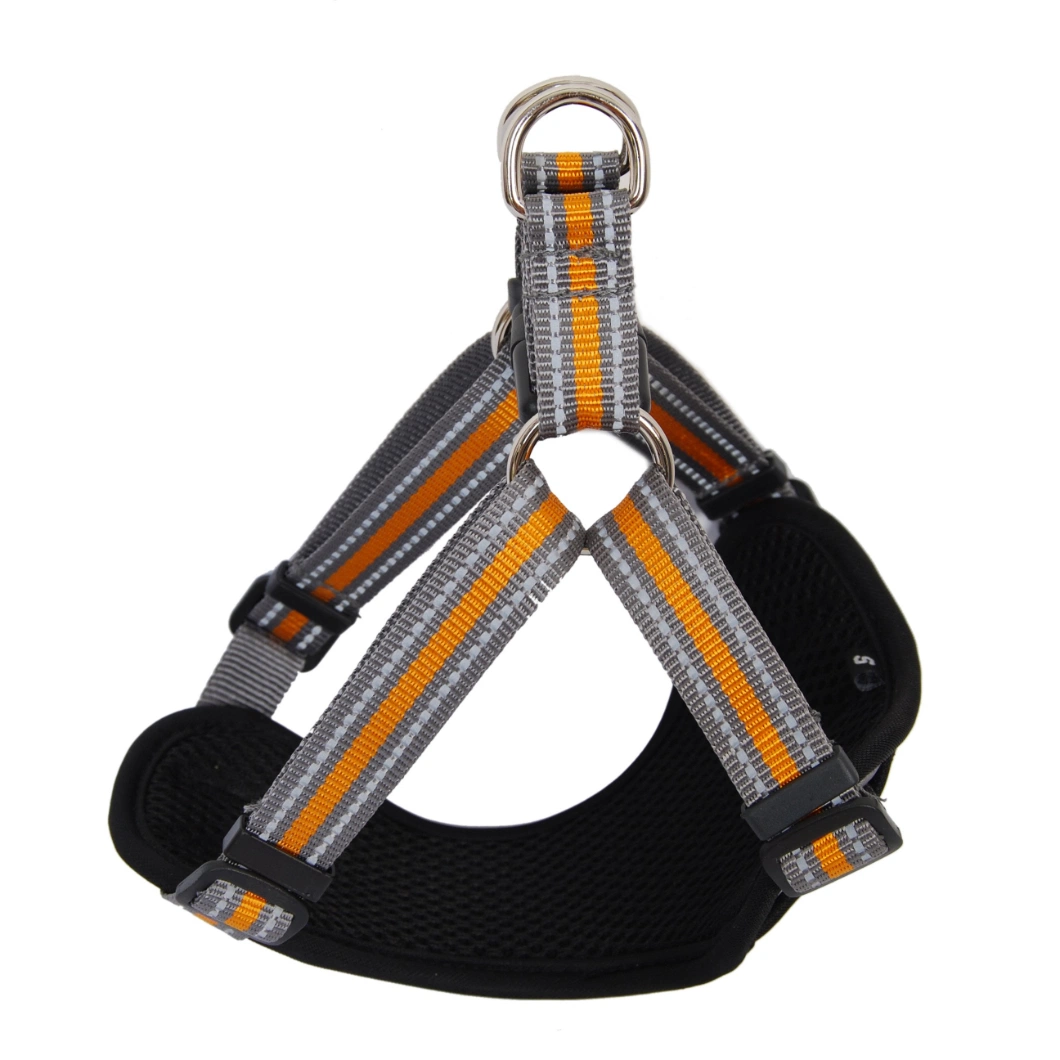 2024 No Pull Safety Orange Reflective Pet Dog Harness Dog Collar Leash