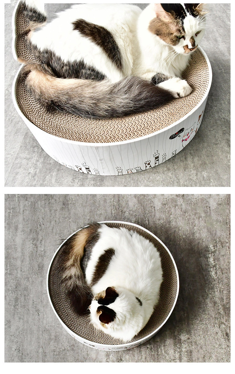 Round Corrugated Cat Atching Board Simple Cat Litter to Send Mint