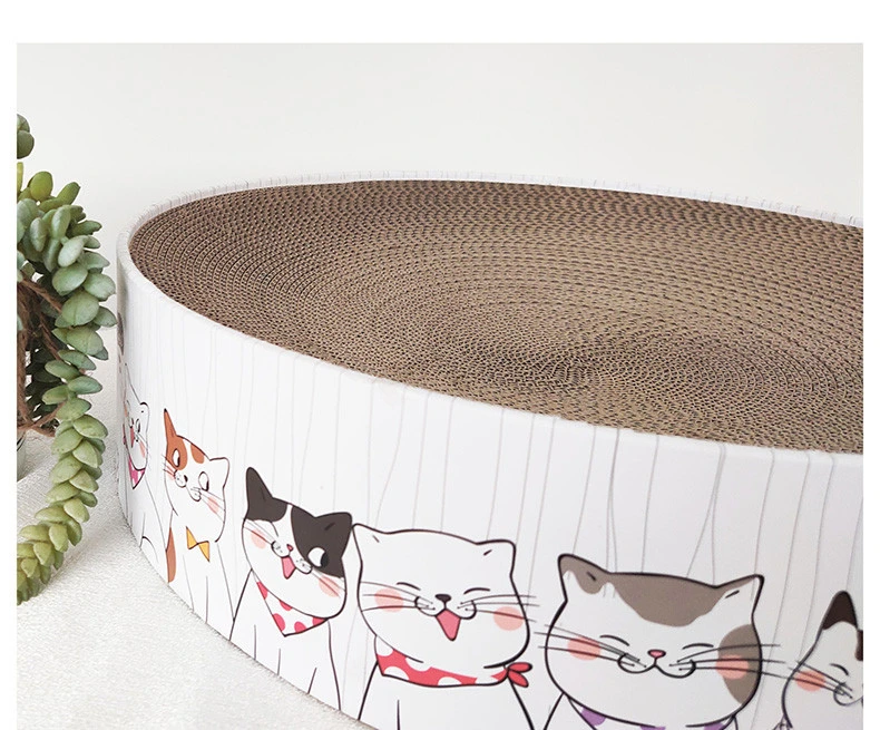 Round Corrugated Cat Atching Board Simple Cat Litter to Send Mint