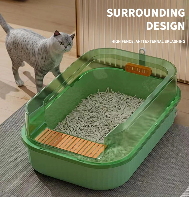 Pet Products Cat Cleaning Closed Plastic Cat Toilet Box Cat Litter Trays Cat Litter Box