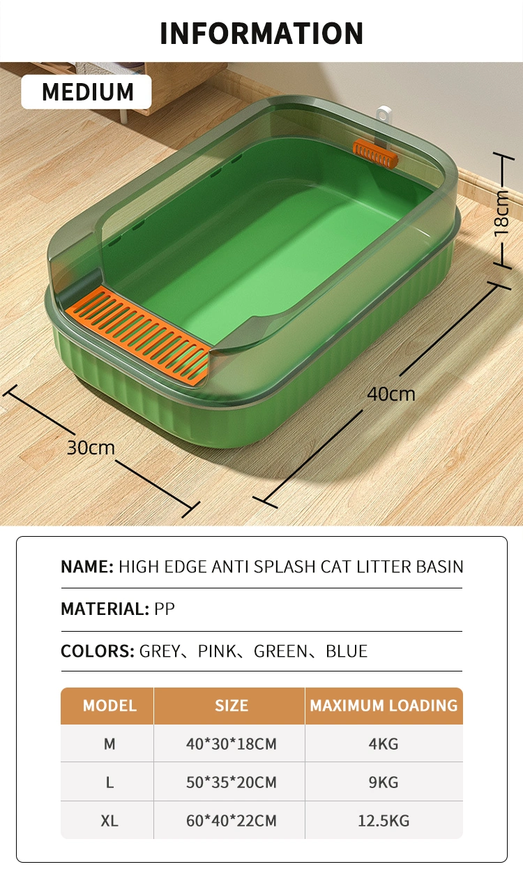 Pet Products Cat Cleaning Closed Plastic Cat Toilet Box Cat Litter Trays Cat Litter Box