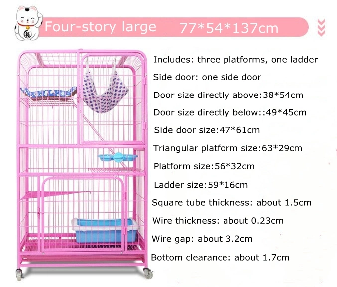 Wholesale 4 Floors Cat Dog Portable Iron Mesh Pet Animal Cages