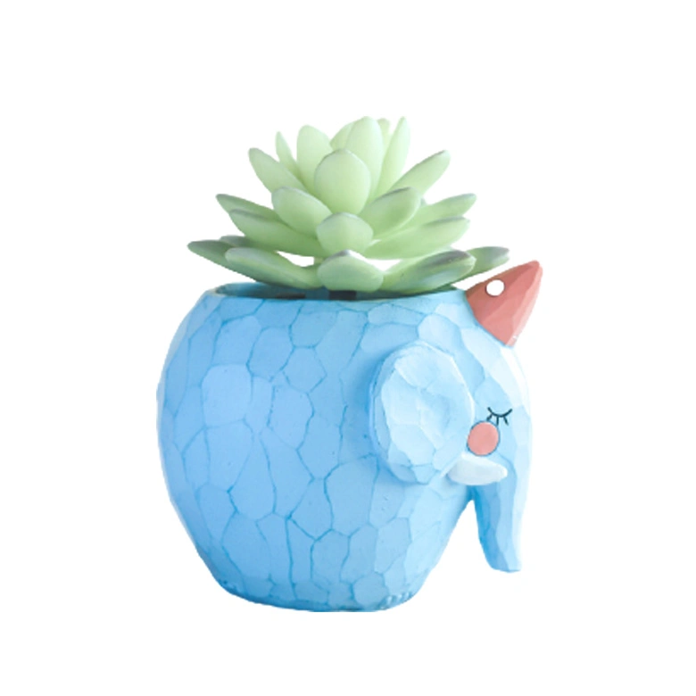 Blue Elephant Flower Pot Planter Herb Garden Planter