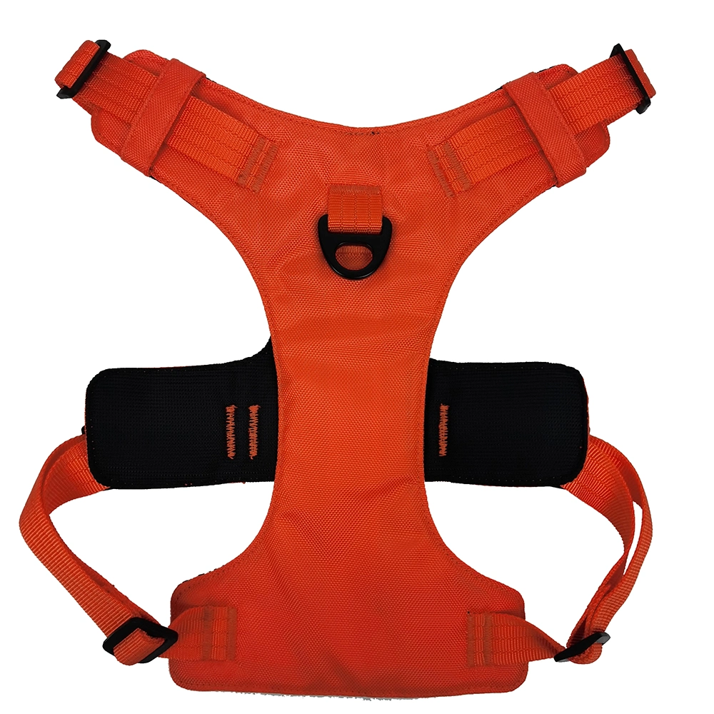 Hot Sale Low Quantity Fashion Casual Bright Orange Nylon Harness Air Light Dog Pet Dog Harness Collar Leash