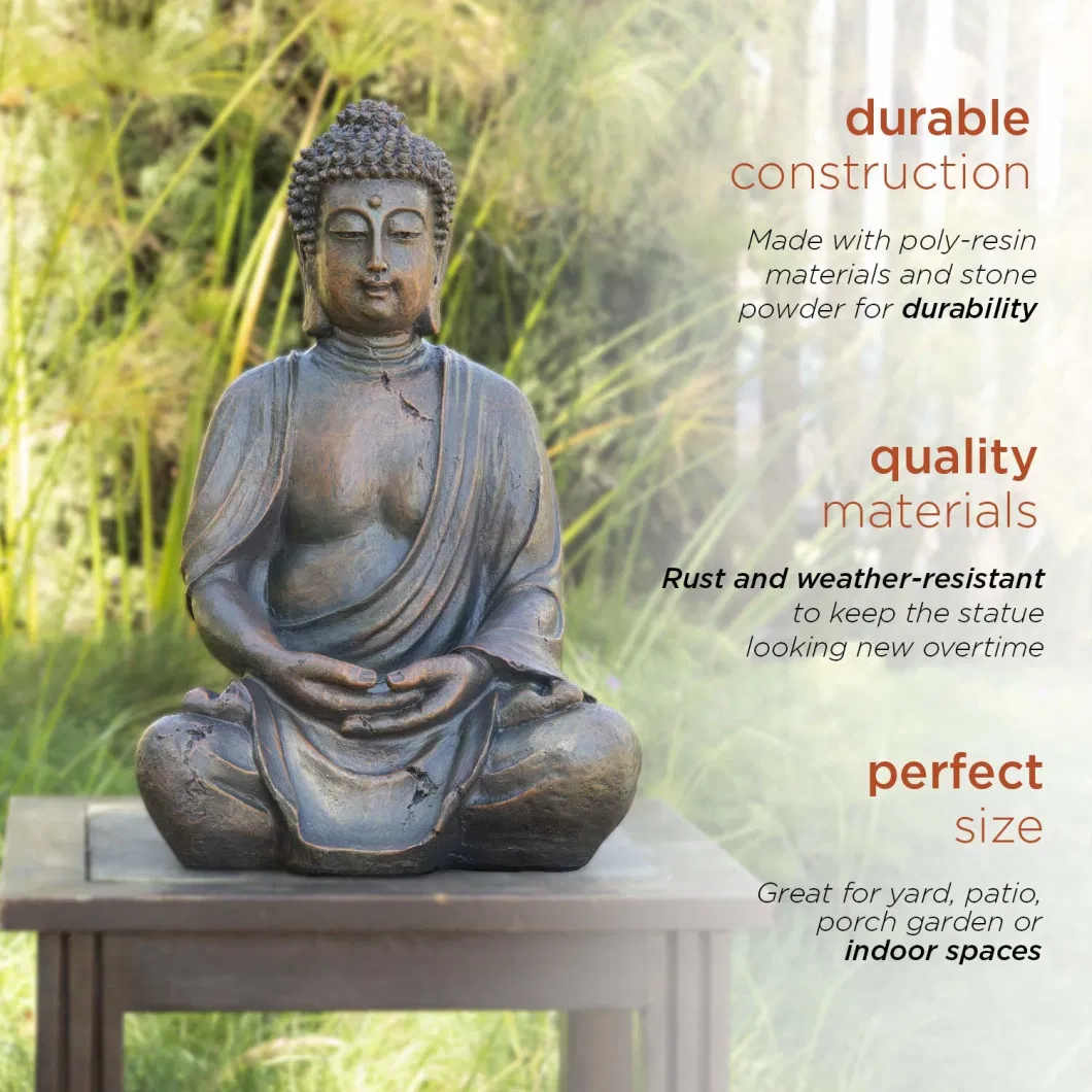 Resin Meditating Buddha Statue for Outdoor Decor &Yard Art Decoration