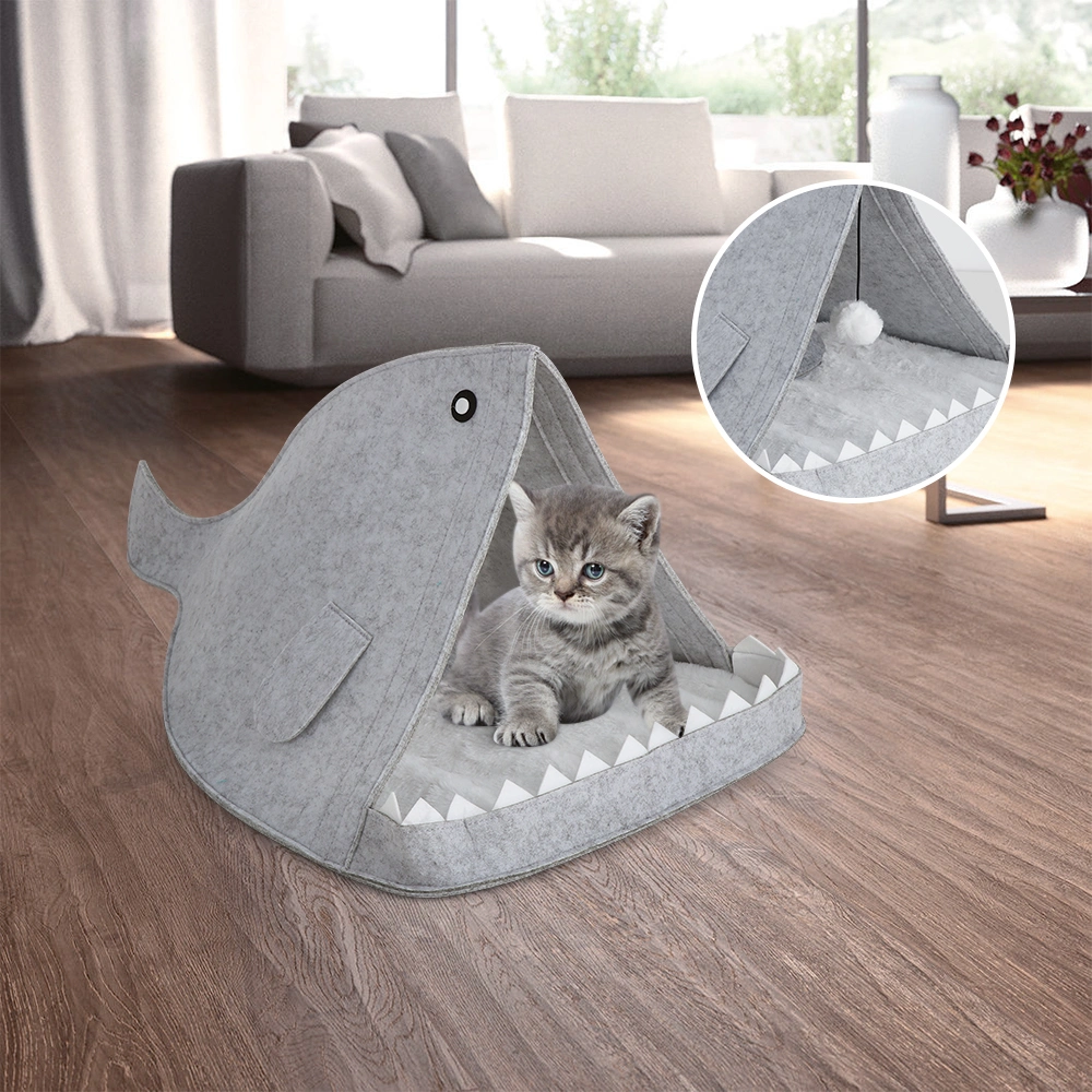 Non Woven Fabric Felt Comfy Winter Indoor Calming Cat Bed Pet Indoor Cat Enclosures