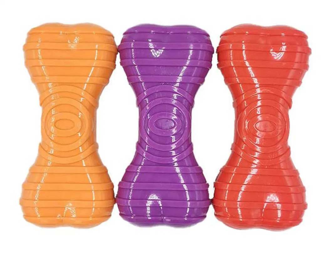 Newest Colorful Sturdy Bone Shape Rubber Pet Dog Chew Toy