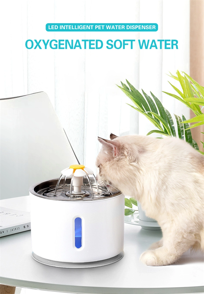 Pet Cat Water Fountain USB Automatic Electric Dispenser 2.4L Pet Drinking Bowl Intelligent Mute Water Dispenser for Cats Dogs