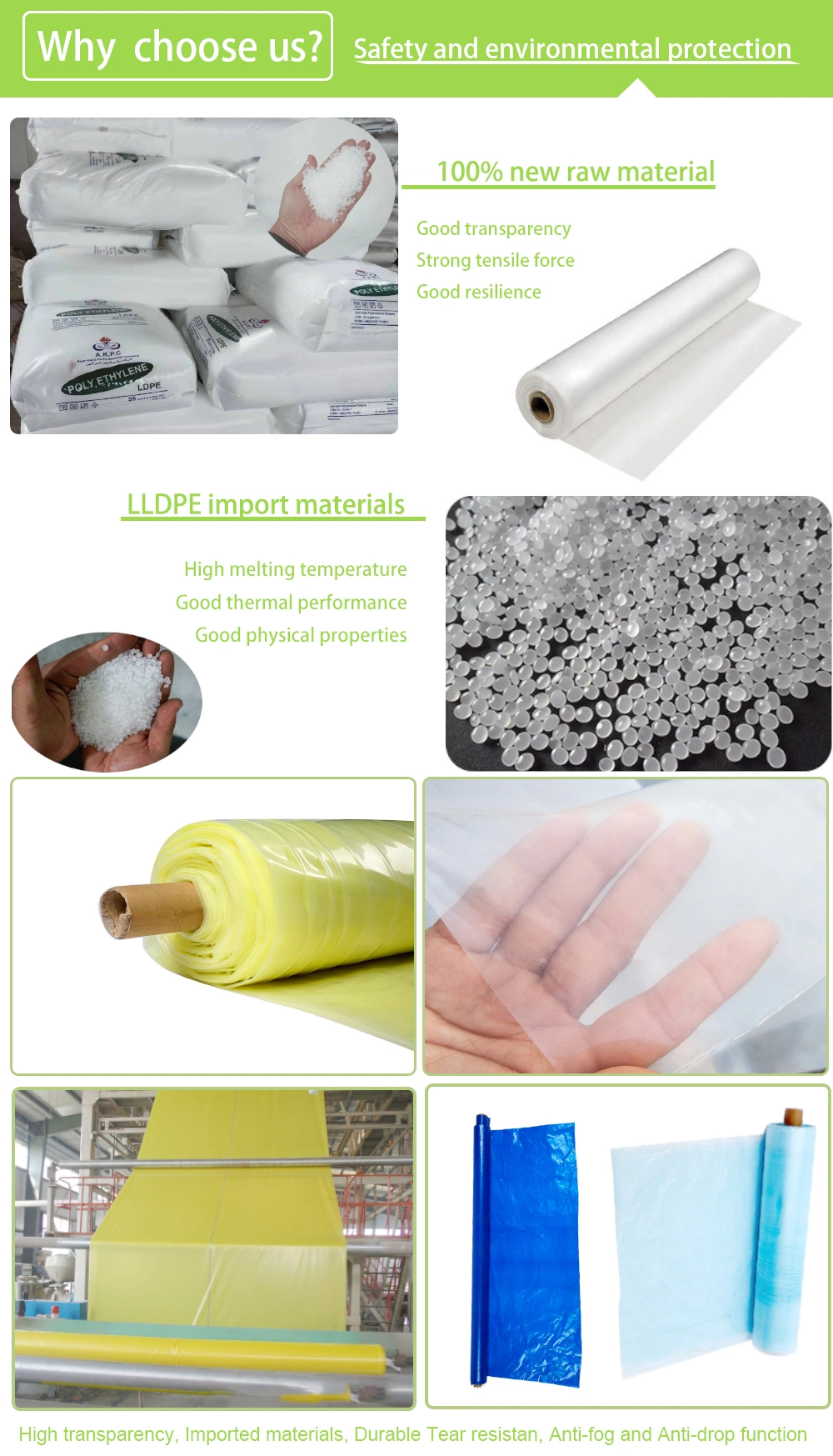 100 Micron 200 Micron Plastic Greenhouse Film From China Factory Direct Supply