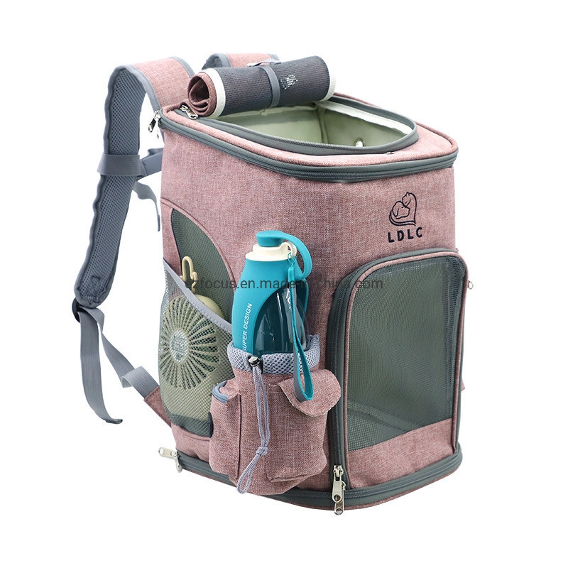 Travel Carrier Cat and Dog Backpack with Open Door and Air Ventilation Net Outdoor Double Entrance Pet Bags Wbb12502