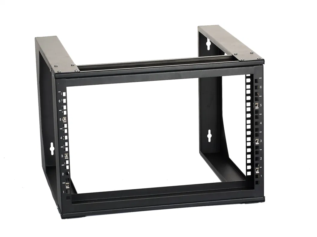 6u Cold Rolled Steel Wall Mount Open Rack Eia 19&prime;&prime; Outdoor Frame