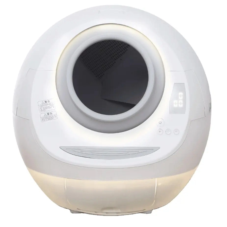 Smart Setting Almosphere Light Intelligent Control Cat Litter Box Auto Cleaning Cat Litter Tray Basin Luxury Ball Robbot Mute Automatic Self Cleaning Cat Toilet