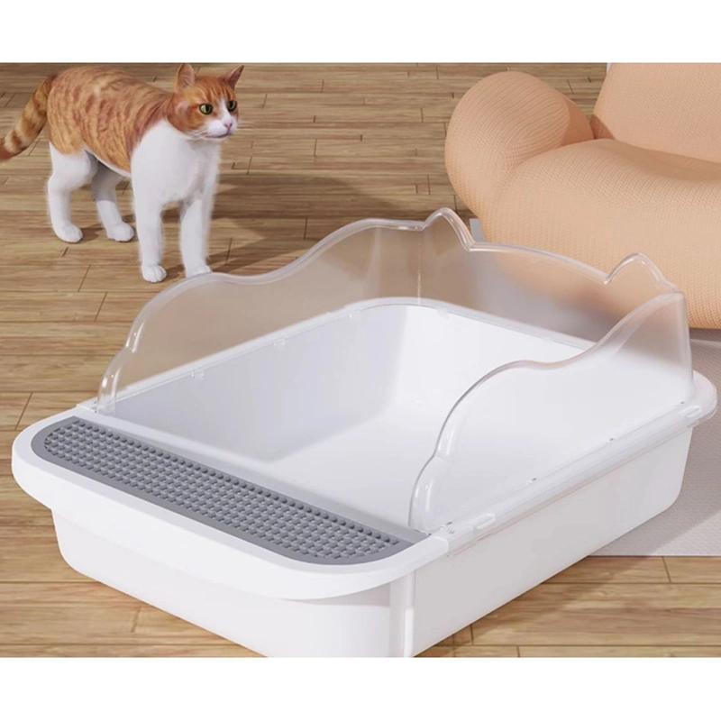 Self-Cleaning Cat Litter Box Toilet, Semi-Closed Big Space Anti Splash Plastic Cat Litter Box