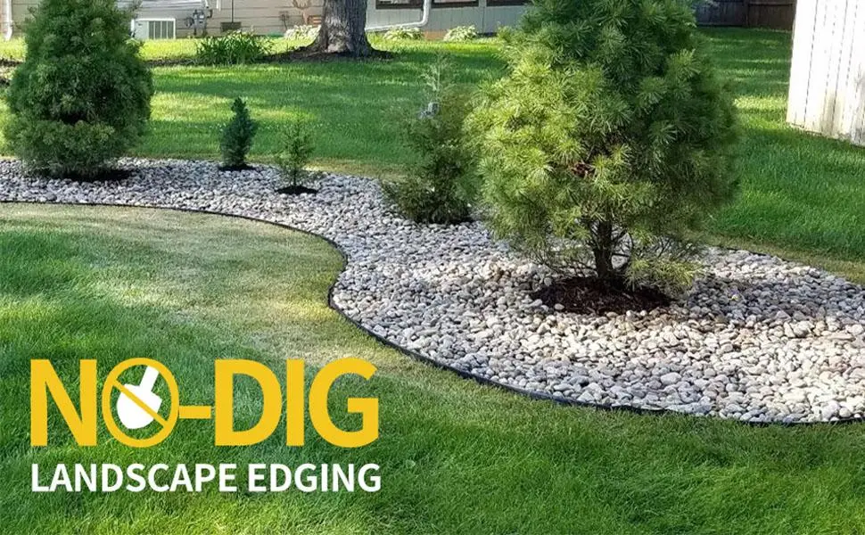 1.97 Inches 5cm No-Dig Plastic Landscape Edging for Lawn Garden Ornament