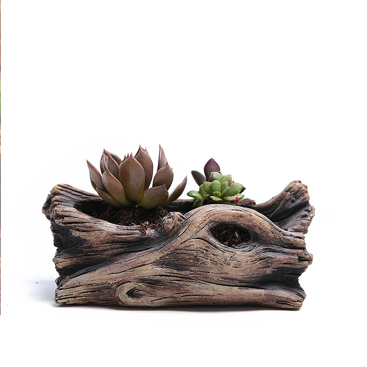 2021 New Style Recycle Cement Outdoor Indoor Wholesale Simulation Wood Real Natural Flower Plant Pots