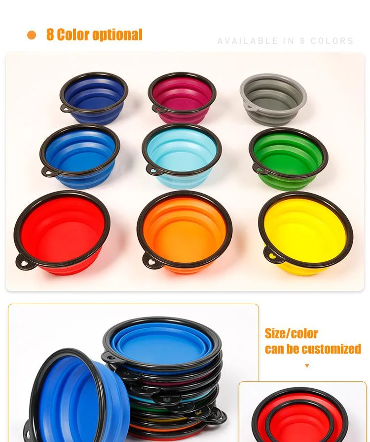 Wholesale Durable Silicone Foldable Dog Pet Food Bowl