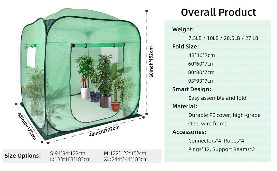 Pop-up Waterproof Plant Greenhouse for Outdoors