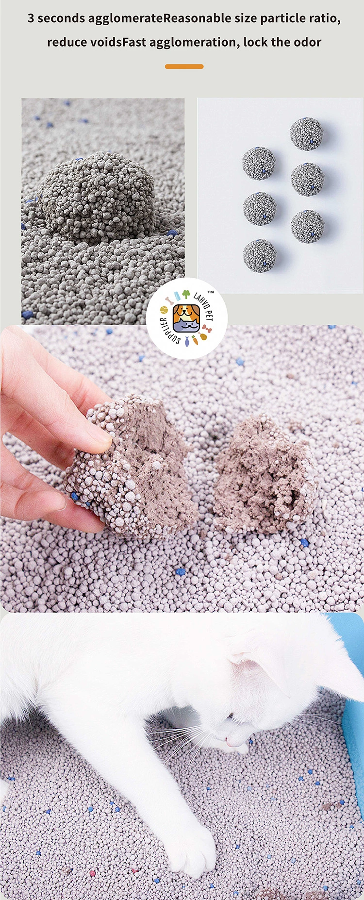 Factory Direct Sale Best Clean Low Dust Quickly Clumping Bentonite Cat Litter