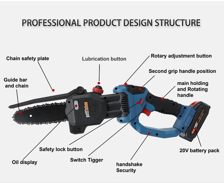 Battery-Powered Chainsaw 6-Inch Handheld Small Chain Saw