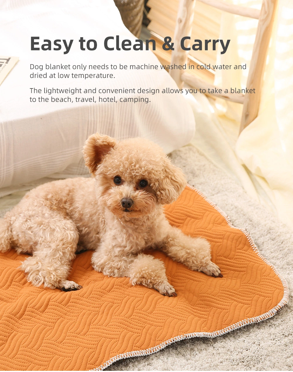 Factory Customize Ultrasonic Embossing Warm Plush Pet Blanket Reversible Cozy Dog Mat
