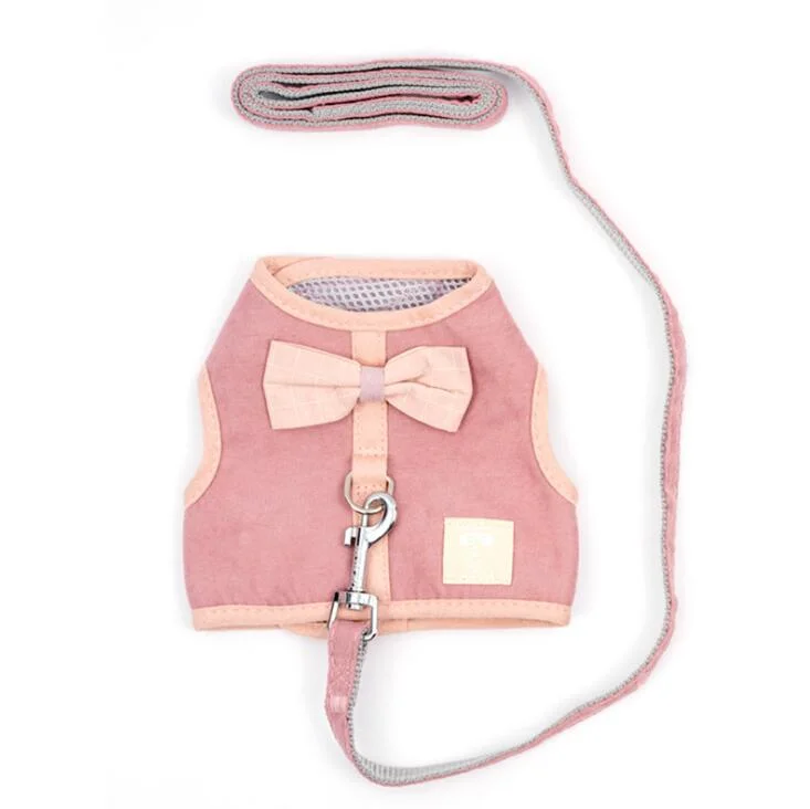 Cute Design Cat and Dog Harness Leash with Lace