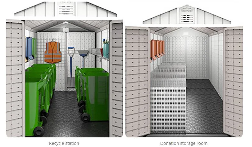 Customized Horizontal Plastic Garden Storage Tool Shed for Outdoor