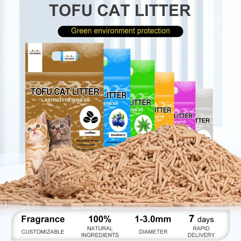 High Quality Dust Free Tofu Cat Litter Clump with Great Performance