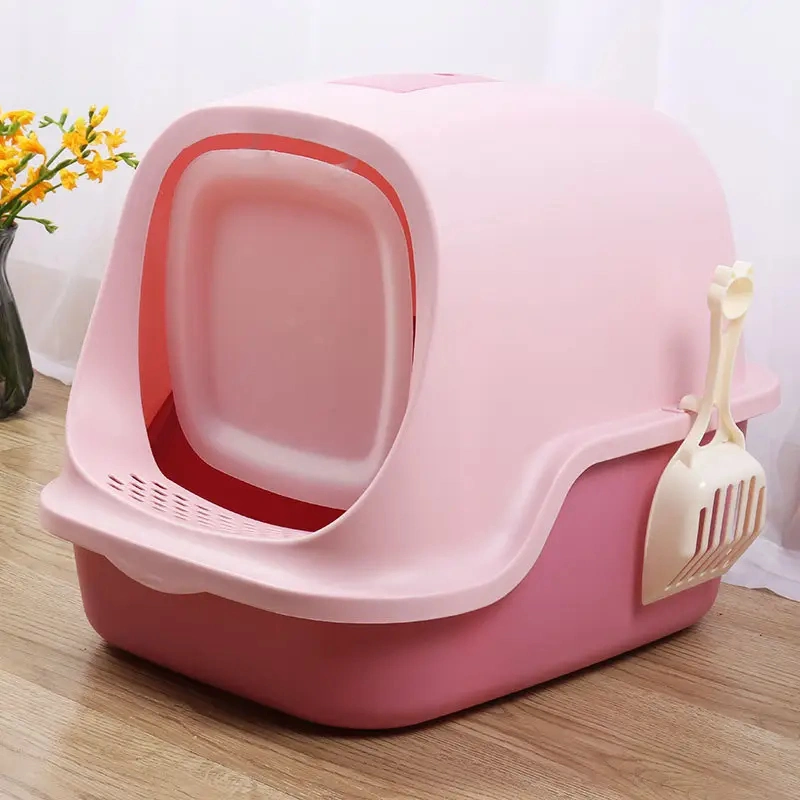 Wholesale Pet Cleaning Automatic Cat Toilet Products Plastic Large Space Box Closed Cat Litter Box Cat Litter Trays