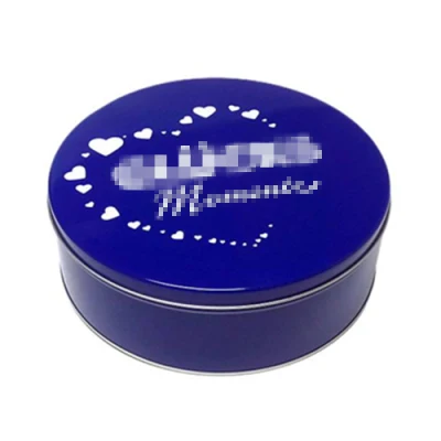 Custom Printed Iron Large Embossed Packaging Metal Round Box Cake Tin Can for Cake with Lid