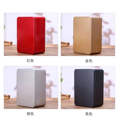 Metal Tin Box with Lid Rectangular Empty Tin Box, Portable Storage Metal Tin Container for Treats, Gifts, Small Items, Favors and Crafts