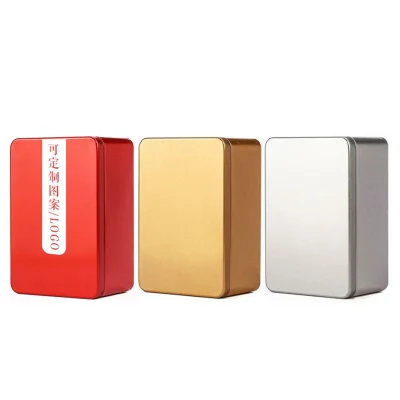 Metal Tin Box with Lid Rectangular Empty Tin Box, Portable Storage Metal Tin Container for Treats, Gifts, Small Items, Favors and Crafts