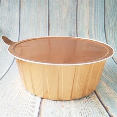 Round 2800ml Golden Seal Tin Foil Lunch Box High-End Takeaway Roast Fish Roast Duck Package Tin Foil Box
