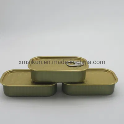 Square Shape Painted Customized Tin Can for Sardine Canning and Tuna Canning