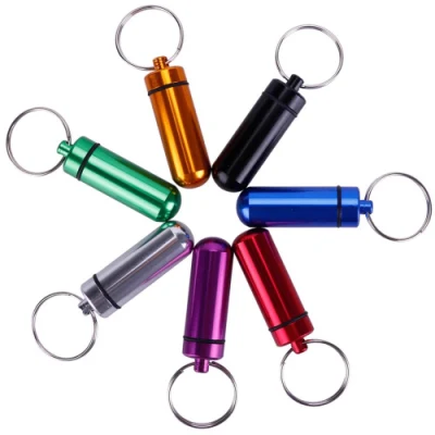 Custom Mini Metal Small Bottles Shaker Keychains Container