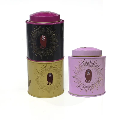 Custom High Quality Round Metal Packing Tea Coffee Gift Tin Cans Cylinder Box