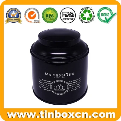 High-Quality Custom Classical Black Food Can Round Metal Tin for Packing Tea Coffee Gift Box