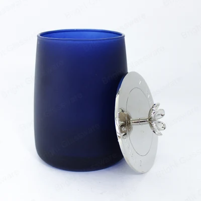 Luxury Silver Metal Candle Lids with Flower Handle Candle Topper