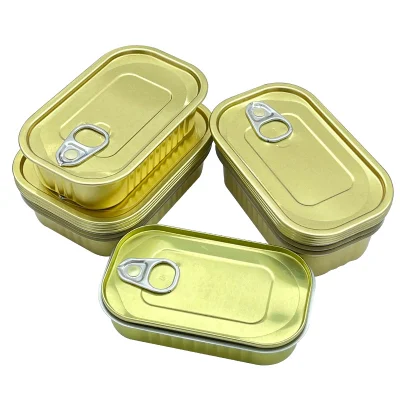 311# Metal Packaging Manufacturer Empty Food Grade Tin Cans Rectangular 1/4 Club Can for Sardine Fish