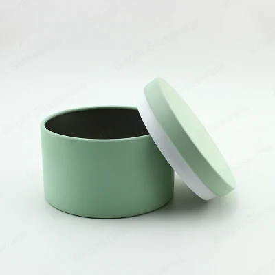 Empty Mint Green 8oz Metal Tin Candle Box with Lids for Package Wholesale